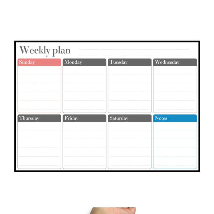 Magnetic Weekly Plan Refrigerator Magnet PET Magnetic Soft Whiteboard, Size: 29.7cm x 42cm, Weekly Plan