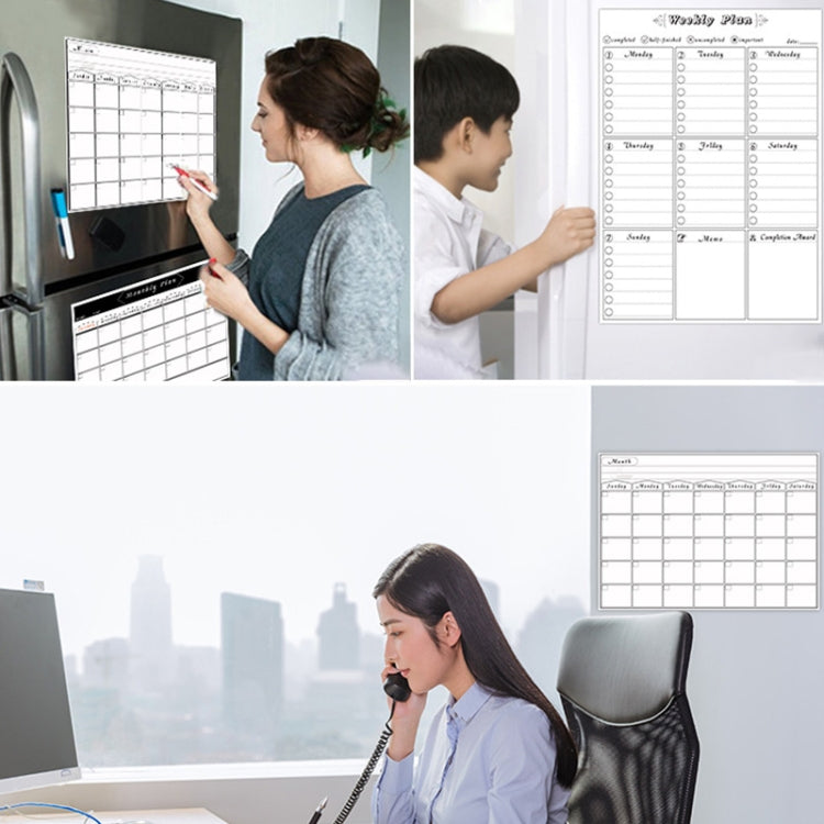 Magnetic Weekly Plan Refrigerator Magnet PET Magnetic Soft Whiteboard, Size: 29.7cm x 42cm, Weekly Plan