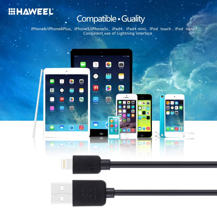 كابل شحن ومزامنة عالي السرعة HAWEEL 1 متر 35 نواة من 8 دبابيس إلى USB لأجهزة iPhone وiPad، 8 دبابيس 1 متر، كابل 8 دبابيس 1 متر