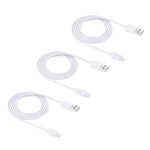 مجموعة 3 قطع من كابل مزامنة وشحن عالي السرعة بطول 1 متر، 8 دبابيس إلى USB من HAWEEL لأجهزة iPhone و iPad