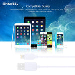 مجموعة 3 قطع من كابل مزامنة وشحن عالي السرعة بطول 1 متر، 8 دبابيس إلى USB من HAWEEL لأجهزة iPhone و iPad