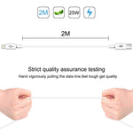 كابل شحن سريع بقوة 25 واط و3 أمبير USB-C / Type-C إلى 8 دبابيس من HAWEEL لأجهزة iPhone و iPad، طول الكابل: 2 متر