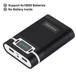 صندوق شل لبنك طاقة DIY مع 4 بطاريات 18650 (غير مشمولة) بسعة 10000 مللي أمبير مع مخرجين USB وشاشة عرض لأجهزة iPhone و Galaxy و Sony و HTC و Google و Huawei و Xiaomi و Lenovo وغيرها من الهواتف الذكية، DIY 4 بطاريات 18650 بسعة 10000 مللي أمبير (US)