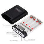 صندوق شل لبنك طاقة DIY مع 4 بطاريات 18650 (غير مشمولة) بسعة 10000 مللي أمبير مع مخرجين USB وشاشة عرض لأجهزة iPhone و Galaxy و Sony و HTC و Google و Huawei و Xiaomi و Lenovo وغيرها من الهواتف الذكية، DIY 4 بطاريات 18650 بسعة 10000 مللي أمبير (US)