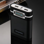 صندوق شل لبنك طاقة DIY مع 4 بطاريات 18650 (غير مشمولة) بسعة 10000 مللي أمبير مع مخرجين USB وشاشة عرض لأجهزة iPhone و Galaxy و Sony و HTC و Google و Huawei و Xiaomi و Lenovo وغيرها من الهواتف الذكية، DIY 4 بطاريات 18650 بسعة 10000 مللي أمبير (US)