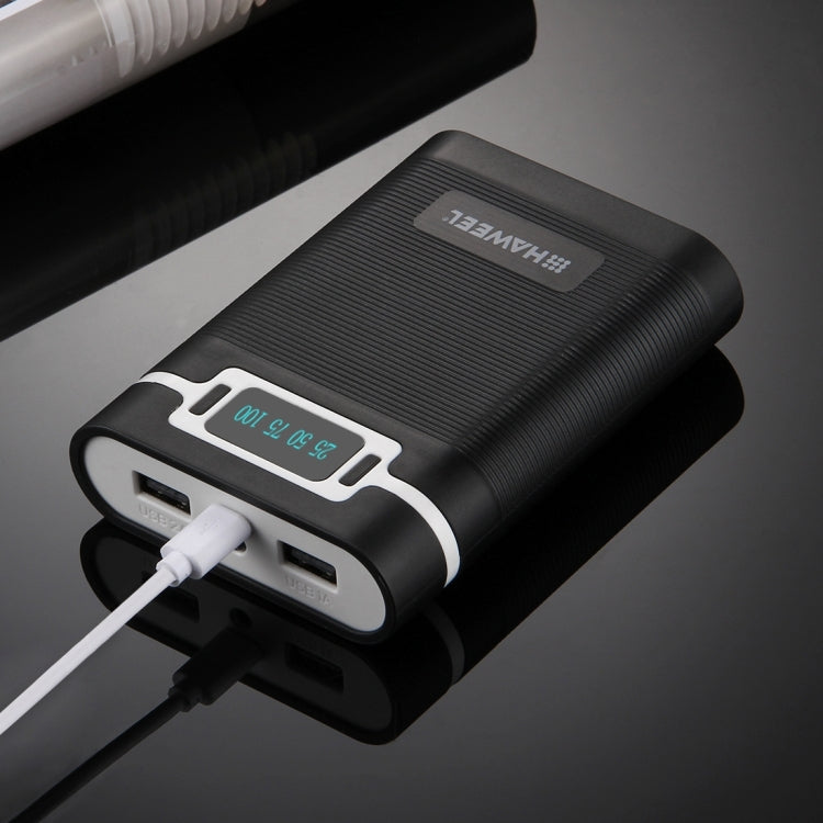 صندوق شل لبنك طاقة DIY مع 4 بطاريات 18650 (غير مشمولة) بسعة 10000 مللي أمبير مع مخرجين USB وشاشة عرض لأجهزة iPhone و Galaxy و Sony و HTC و Google و Huawei و Xiaomi و Lenovo وغيرها من الهواتف الذكية، DIY 4 بطاريات 18650 بسعة 10000 مللي أمبير (US)