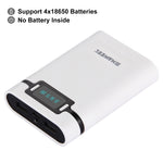 صندوق شل لبنك طاقة DIY مع 4 بطاريات 18650 (غير مشمولة) بسعة 10000 مللي أمبير مع مخرجين USB وشاشة عرض لأجهزة iPhone و Galaxy و Sony و HTC و Google و Huawei و Xiaomi و Lenovo وغيرها من الهواتف الذكية، DIY 4 بطاريات 18650 بسعة 10000 مللي أمبير (US)
