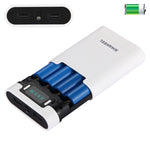 صندوق شل لبنك طاقة DIY مع 4 بطاريات 18650 (غير مشمولة) بسعة 10000 مللي أمبير مع مخرجين USB وشاشة عرض لأجهزة iPhone و Galaxy و Sony و HTC و Google و Huawei و Xiaomi و Lenovo وغيرها من الهواتف الذكية، DIY 4 بطاريات 18650 بسعة 10000 مللي أمبير (US)