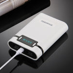 صندوق شل لبنك طاقة DIY مع 4 بطاريات 18650 (غير مشمولة) بسعة 10000 مللي أمبير مع مخرجين USB وشاشة عرض لأجهزة iPhone و Galaxy و Sony و HTC و Google و Huawei و Xiaomi و Lenovo وغيرها من الهواتف الذكية، DIY 4 بطاريات 18650 بسعة 10000 مللي أمبير (US)