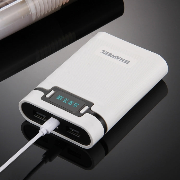 صندوق شل لبنك طاقة DIY مع 4 بطاريات 18650 (غير مشمولة) بسعة 10000 مللي أمبير مع مخرجين USB وشاشة عرض لأجهزة iPhone و Galaxy و Sony و HTC و Google و Huawei و Xiaomi و Lenovo وغيرها من الهواتف الذكية، DIY 4 بطاريات 18650 بسعة 10000 مللي أمبير (US)