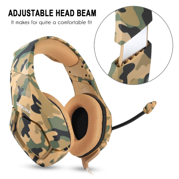 ONIKUMA K1-B Deep Bass Noise Canceling Camouflage Gaming Headphone with Microphone