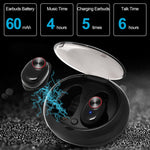 سماعات أذن رياضية لاسلكية بتقنية إلغاء الضوضاء DSP Bluetooth V5.0 مع علبة شحن BTH-V5، متوافقة مع iPhone وأندرويد