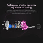 سماعة أذن KZ ZSN Circle Iron رباعية النواة مع تحكم سلكي، باس ميغا HiFi داخل الأذن بدون ميكروفون