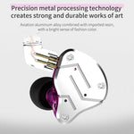 سماعة أذن KZ ZSN Circle Iron رباعية النواة مع تحكم سلكي، باس ميغا HiFi داخل الأذن بدون ميكروفون