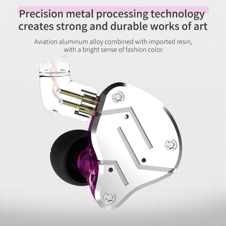 سماعة أذن KZ ZSN Circle Iron رباعية النواة مع تحكم سلكي، باس ميغا HiFi داخل الأذن بدون ميكروفون