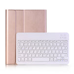A102 For iPad 10.2 inch Ultra-thin Detachable Bluetooth Keyboard Leather Tablet Case with Stand Function, Gold, Rose Gold, Black, Dark Blue