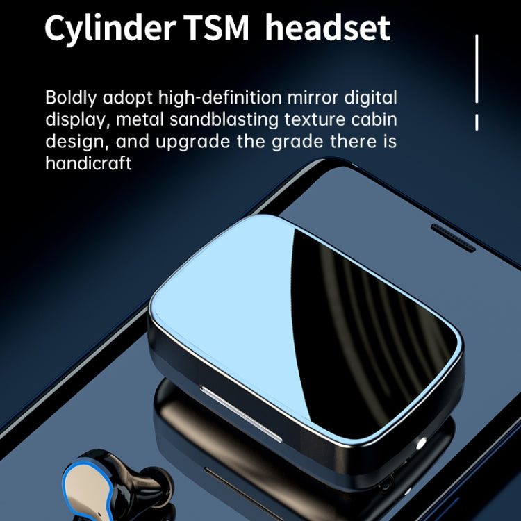 سماعة أذن بلوتوث لاسلكية M9 TWS مع عرض رقمي مرآة بلوتوث 5.1 وصندوق شحن ومصباح يدوي، تدعم اللمس وسيري وعرض البطارية، M9 (أسود)