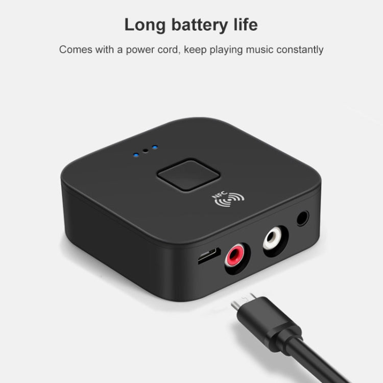 مستقبل بلوتوث B11 5.0 مع AUX وNFC إلى محول صوت 2 × RCA، B11