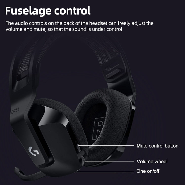 سماعة رأس ألعاب لاسلكية RGB من لوجيتك G733 LIGHT SPEED