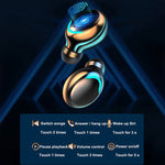 سماعة أذن بلوتوث R11 مع ضوء LED مرآة + شاشة رقمية وتقليل الضوضاء، R11 (أسود)، R11 (أبيض)
