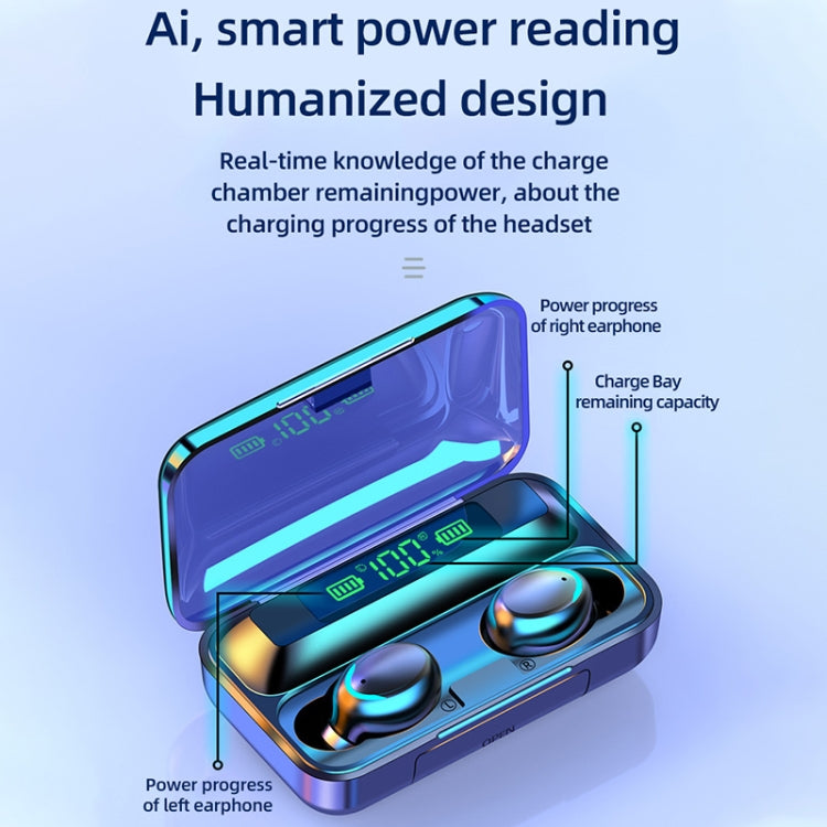 سماعة أذن بلوتوث R11 مع ضوء LED مرآة + شاشة رقمية وتقليل الضوضاء، R11 (أسود)، R11 (أبيض)