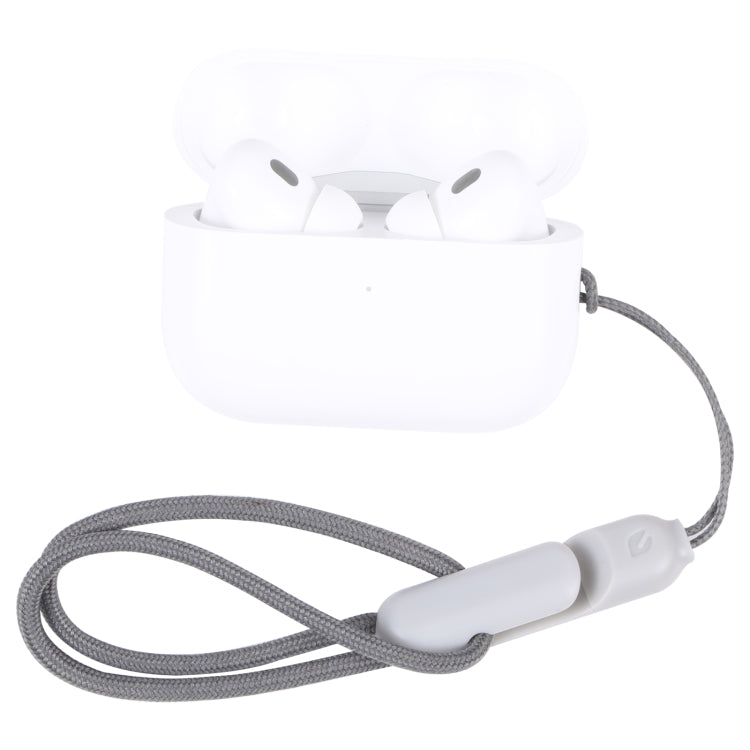 حبل حماية ضد الفقدان لحافظة هاتف سماعة أذن بلوتوث لاسلكية Apple AirPods Pro 2، لون رمادي تقليد عالي الجودة