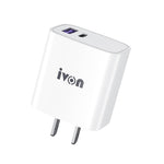 IVON AD52 18W USB-C / Type-C + USB Dual Port PD Fast Charge