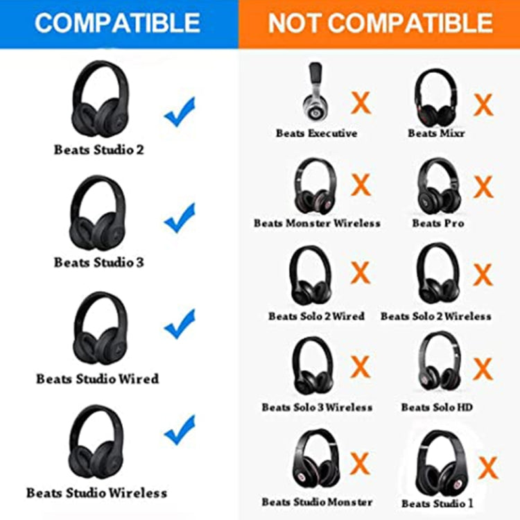 زوج من أغطية سماعات الرأس الإسفنجية الناعمة لسماعات Beats Studio 2.0