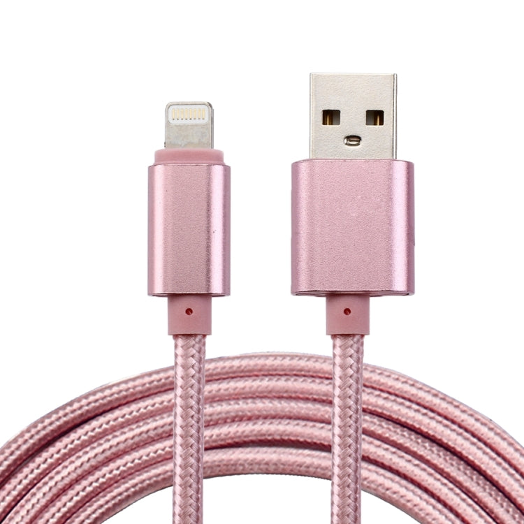 كابل بيانات / شحن بطول 2 متر برأس معدني منسوج بنمط 84 نواة 8 دبابيس إلى USB 2.0