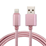 كابل بيانات / شاحن 1 متر برأس معدني منسوج 84 نواة 8 دبابيس إلى USB 2.0