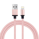 كابل بيانات / شحن بطول 1 متر برأس معدني منسوج 58 نواة 8 بن إلى USB 2.0
