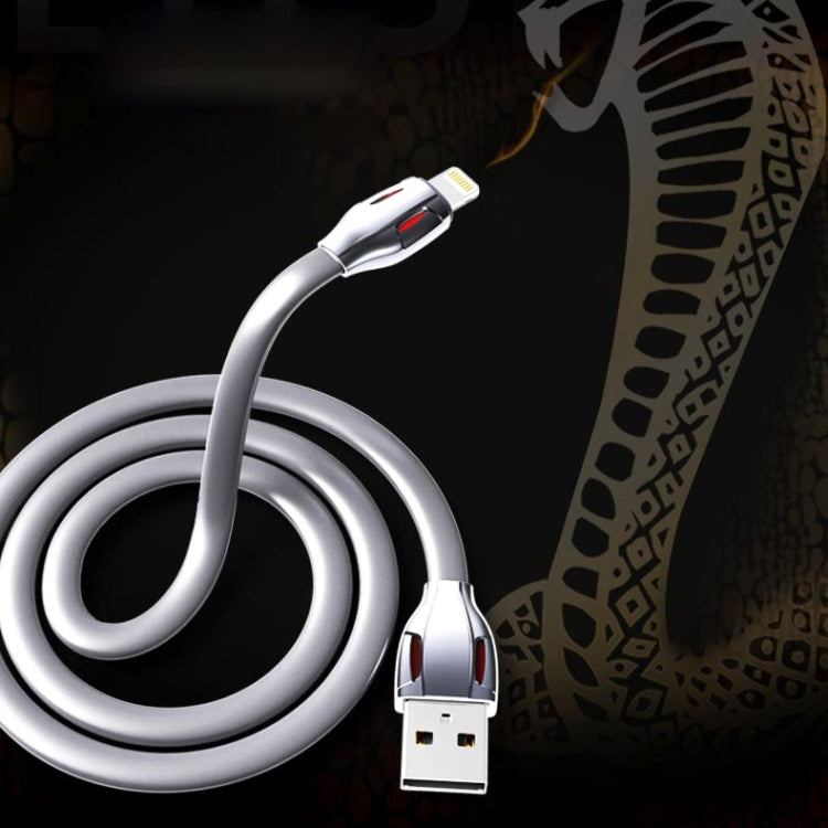 كابل شحن ومزامنة بيانات REMAX RC-035i سلسلة الليزر 1 متر 2.1A 8 دبابيس إلى USB مع مؤشر LED، أبيض