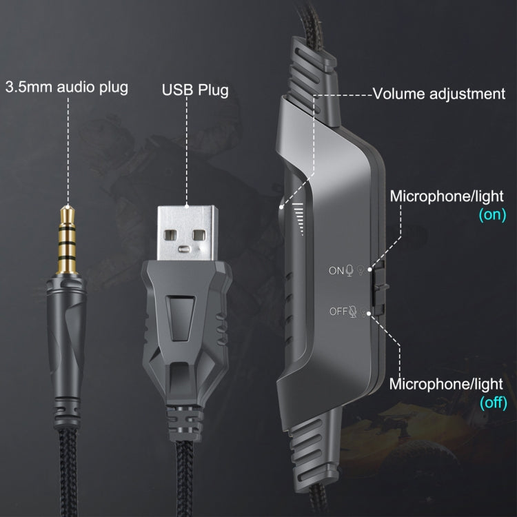 ONIKUMA K6 Over Ear Bass Stereo Surround Gaming Headphone with Microphone & RGB Lights