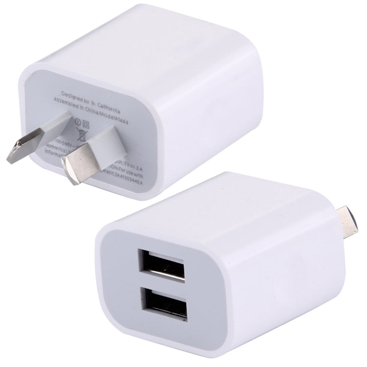 شاحن 5 فولت 2 أمبير بمنفذي USB عالي التوافق، قابس AU