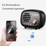 مكبر صوت بلوتوث محمول صغير Q108 بتصميم رجعي، يدعم التحدث بدون استخدام اليدين / بطاقة TF / قرص U / راديو FM