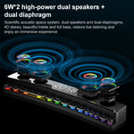 SOAIY SH39 Colorful Spectrum Lighting Effect + Mechanical Buttons + Clock Alarm + Battery Desktop Home Gaming Bluetooth Speaker, Deluxe Edition