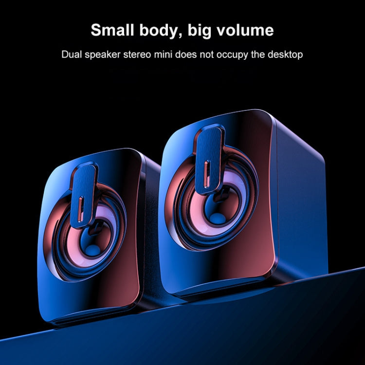 A2 USB 2.0 Wire-controlled Illuminated Mobile Phone Computer Mini Desktop Speaker, Illuminated