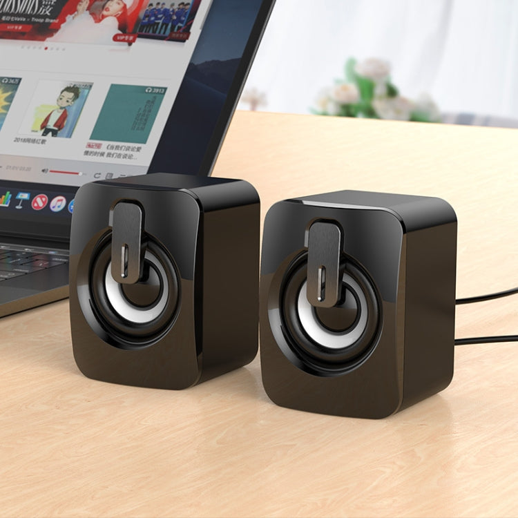 A2 USB 2.0 Wire-controlled Illuminated Mobile Phone Computer Mini Desktop Speaker, Illuminated