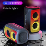 مكبر صوت بلوتوث لاسلكي HOPESTAR Party 110 Mini مع أضواء ملونة، Party 110 Mini (أسود)، Party 110 Mini (رمادي)، Party 110 Mini (أزرق)