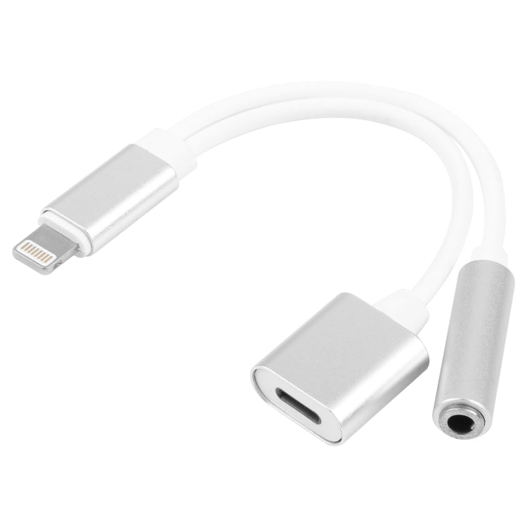 كابل محول شاحن 10 سم من 8 Pin أنثى و3.5 مم صوت أنثى إلى 8 Pin ذكر، يدعم جميع أنظمة iOS