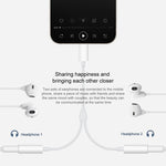 MH027 16cm 2 in 1 Dual 3.5mm Female to 8 Pin Male Audio Adapter