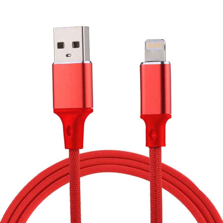 كابل شحن ومزامنة بيانات 1 متر 2A USB إلى 8 دبابيس بنمط نسج نايلون، 8 دبابيس وردي، 8 دبابيس أزرق، 8 دبابيس أحمر، 8 دبابيس أبيض