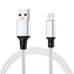 كابل شحن ومزامنة بيانات 1 متر 2A USB إلى 8 دبابيس بنمط نسج نايلون، 8 دبابيس وردي، 8 دبابيس أزرق، 8 دبابيس أحمر، 8 دبابيس أبيض