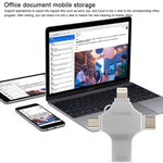 فلاش درايف 4 في 1 بسعة 32 جيجابايت USB 3.0 + 8 دبابيس + Micro USB + USB-C / Type-C للاستخدام المزدوج مع وظيفة OTG، 32 جيجابايت