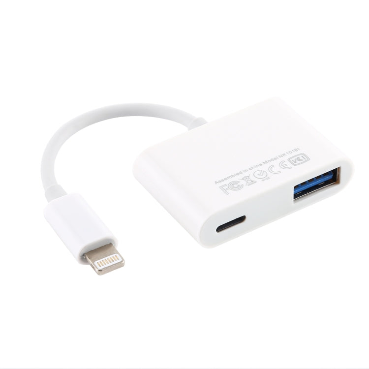 NK101 محول قارئ كاميرا من 8 بن إلى USB، متوافق مع أنظمة iOS 9.1 وما فوق، NK101
