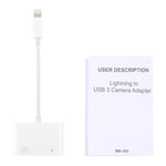 NK101 محول قارئ كاميرا من 8 بن إلى USB، متوافق مع أنظمة iOS 9.1 وما فوق، NK101