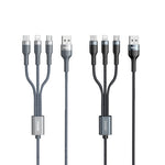 كابل شحن REMAX RC-070TH 1.2 متر 2 أمبير 3 في 1 USB إلى 8 دبابيس وUSB-C / Type-C وMicro USB