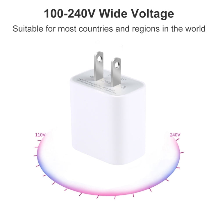 PD 20W Single USB-C / Type-C Interface Travel Charger, US Plug, 20W US Plug
