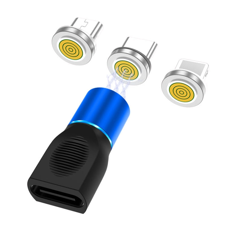 رأس شحن مغناطيسي 4 في 1 3A 8 دبابيس وUSB-C / Type-C وMicro USB من سبائك الزنك + مجموعة محول شحن مغناطيسي USB-C / Type-C، USB-C / Type-C
