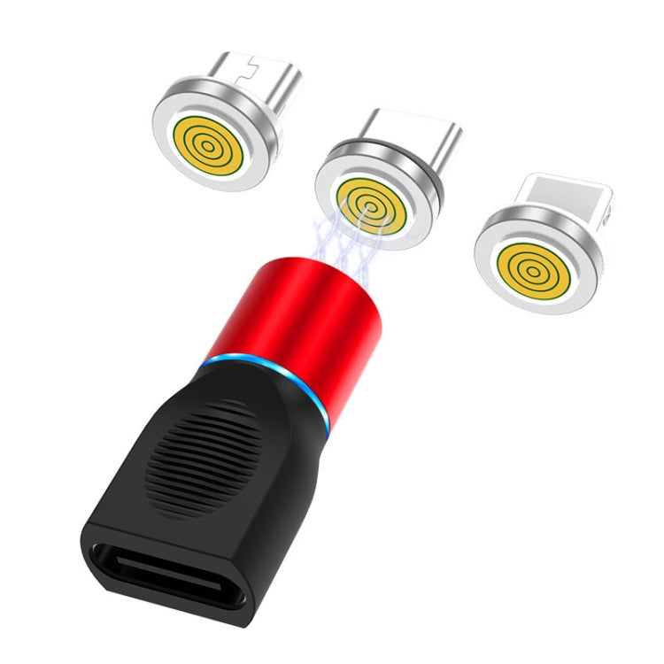 رأس شحن مغناطيسي 4 في 1 3A 8 دبابيس وUSB-C / Type-C وMicro USB من سبائك الزنك + مجموعة محول شحن مغناطيسي USB-C / Type-C، USB-C / Type-C